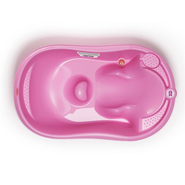 OkBaby Onda Banyo Küveti & Hippo Banyo Siperliği / Canlı Pembe